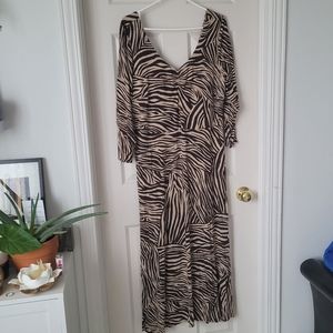 H&M Zebra Print Maxi Dress, Size Xl